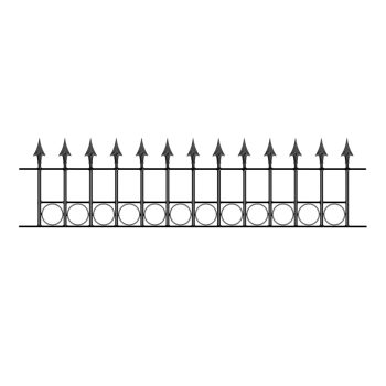 Balmoral Garden Railing Panel – Flat with Rings – 559mm (22″) High
