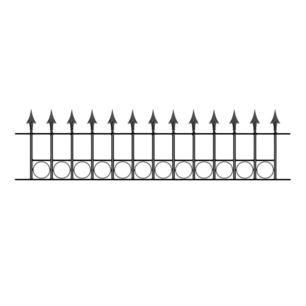 Balmoral Garden Railing Panel – Flat with Rings – 559mm (22″) High