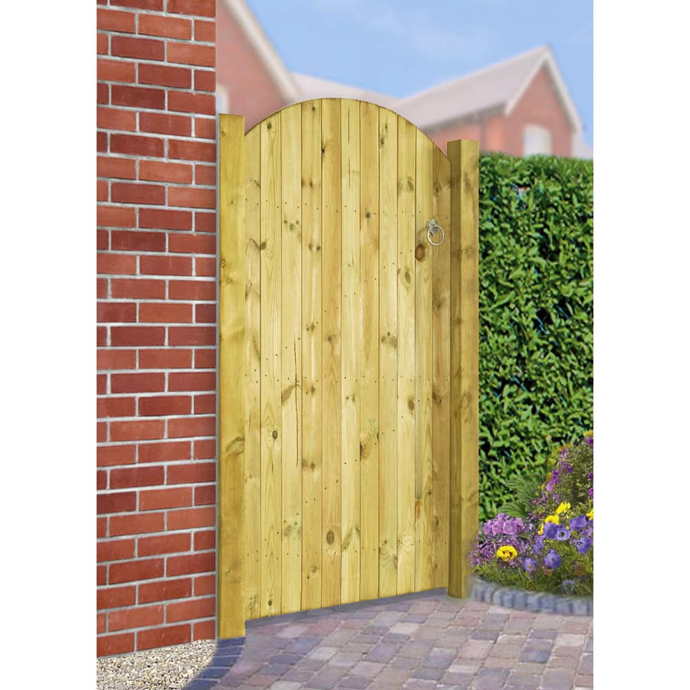 Carlton Single Timber Gate – Bow Top