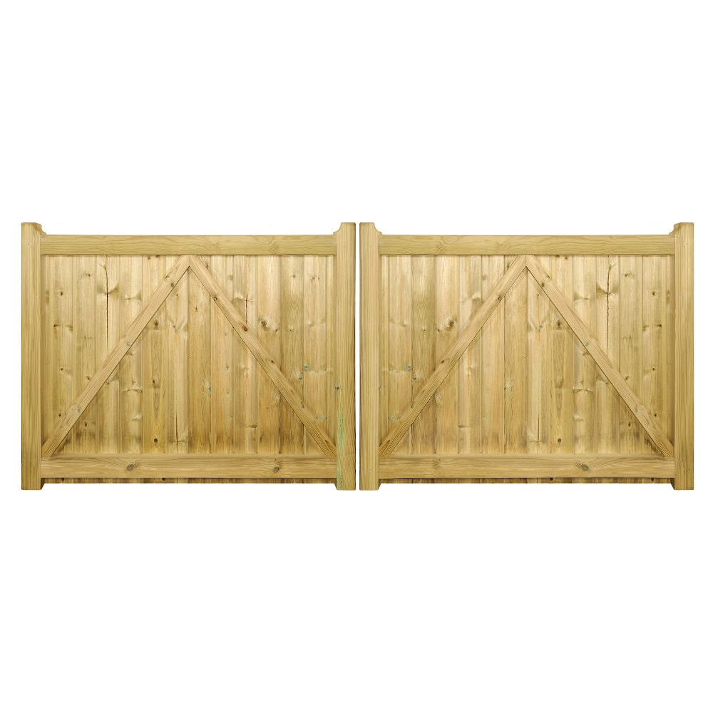 Drayton Timber Driveway Gate - Flat Top - 950mm High - Image 2