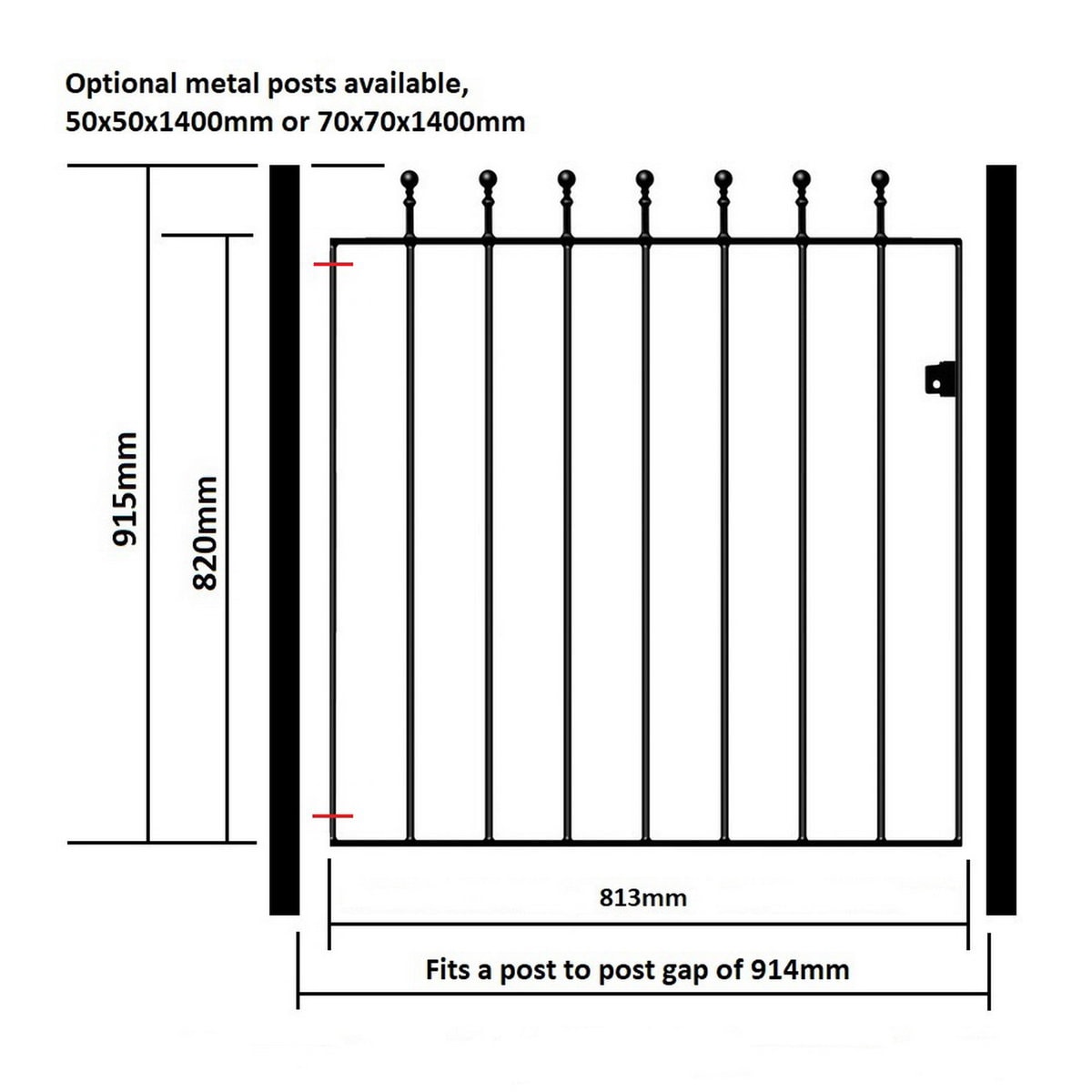 Manor Garden Gate Low - Flat Top - Image 4