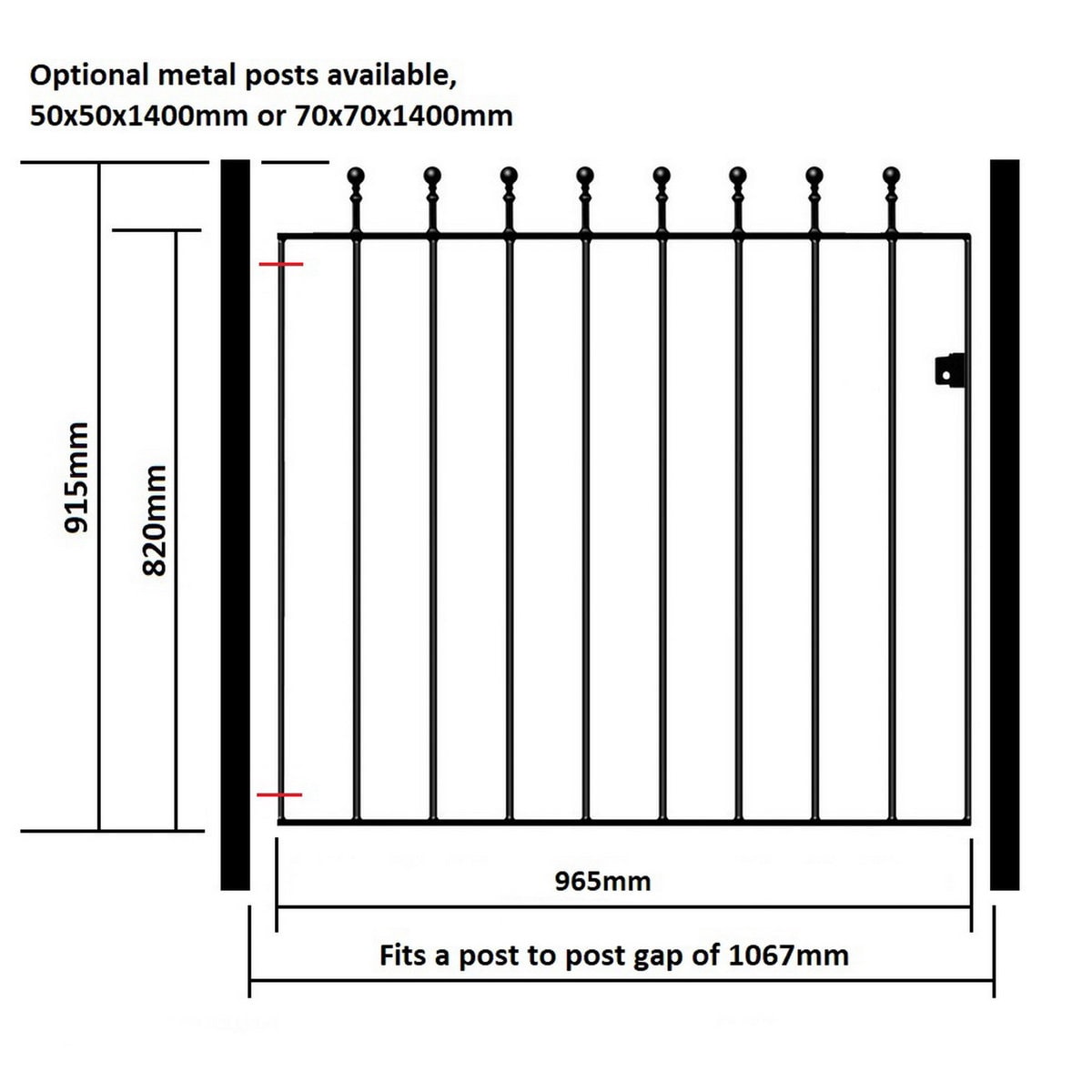 Manor Garden Gate Low - Flat Top - Image 5