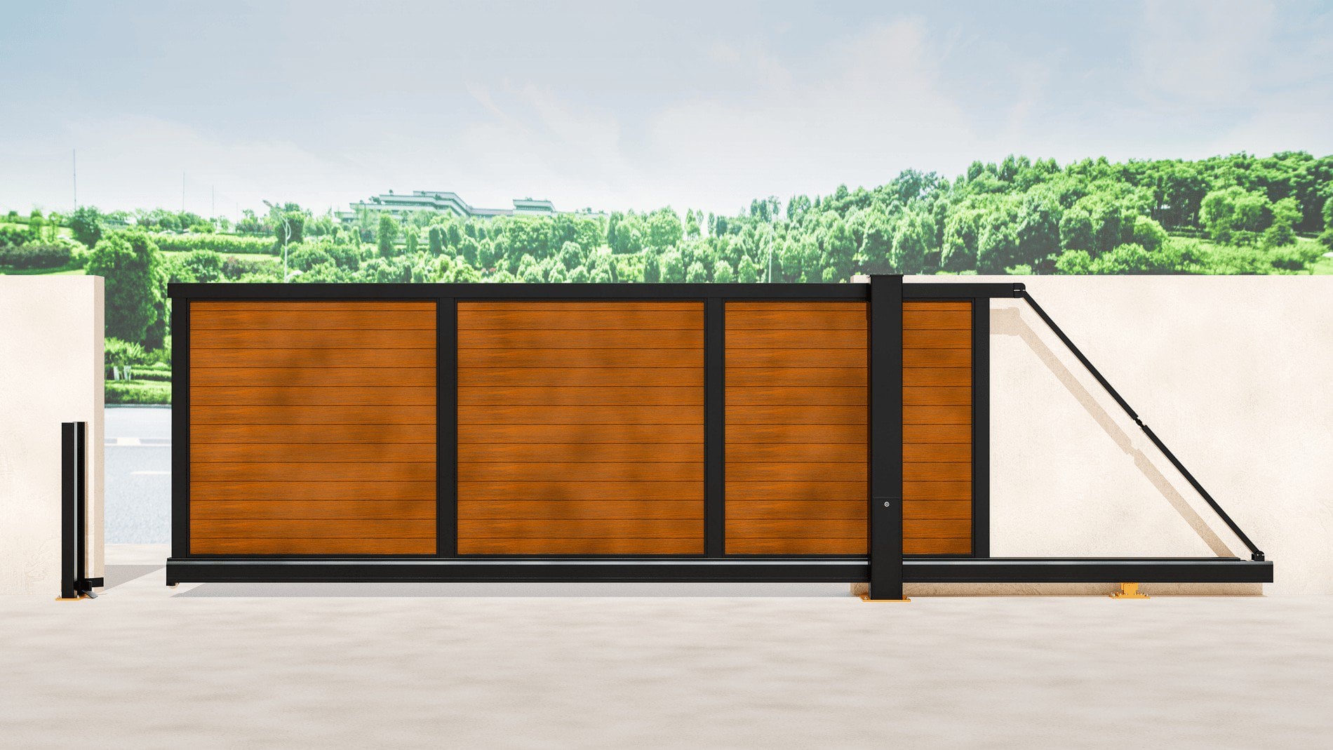 Aluminium Cantilever Sliding Gate - Manual - Full Horizontal Infill - Image 3