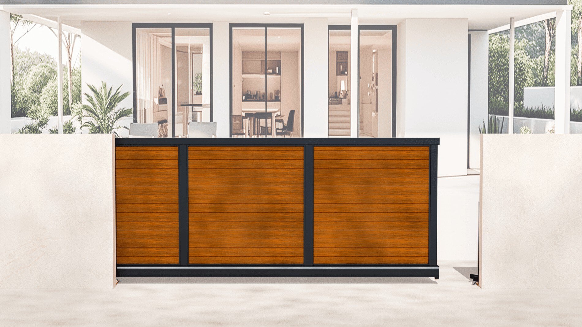 Aluminium Cantilever Sliding Gate - Manual - Full Horizontal Infill - Image 4