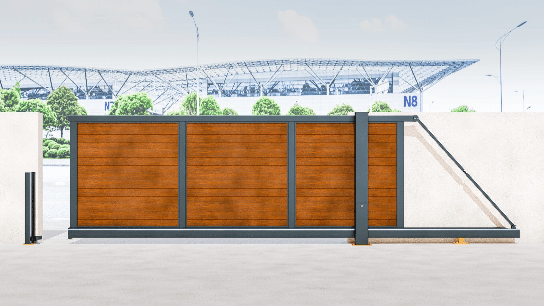 Aluminium Cantilever Sliding Gate - Manual - Full Horizontal Infill - Image 5