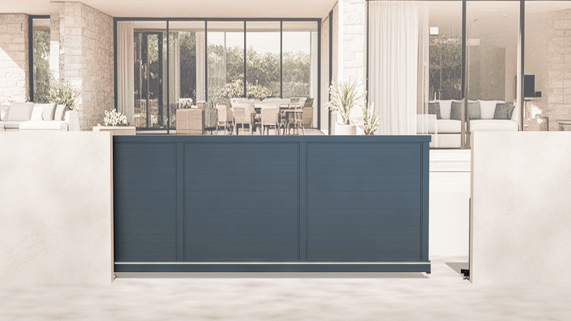 Aluminium Cantilever Sliding Gate - Manual - Full Horizontal Infill - Image 6