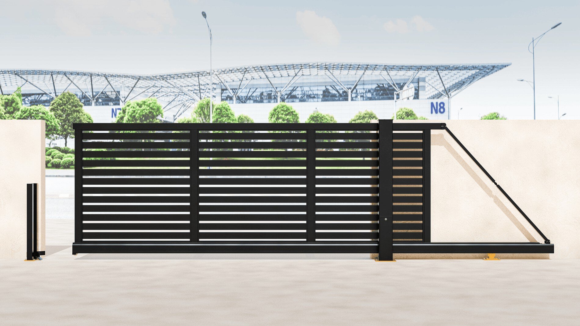 Aluminium Cantilever Sliding Gate – Manual – Full Open Slat - Image 2