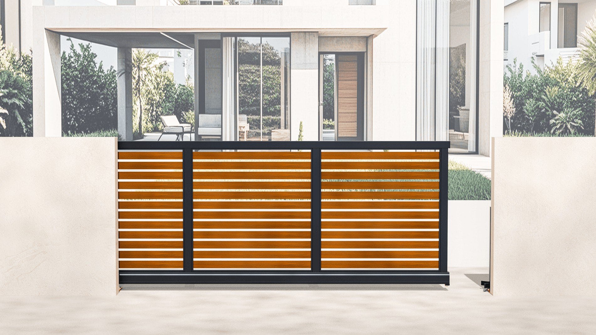 Aluminium Cantilever Sliding Gate – Manual – Full Open Slat - Image 3