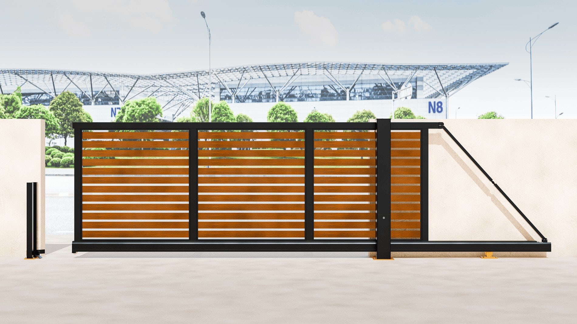 Aluminium Cantilever Sliding Gate – Manual – Full Open Slat - Image 4