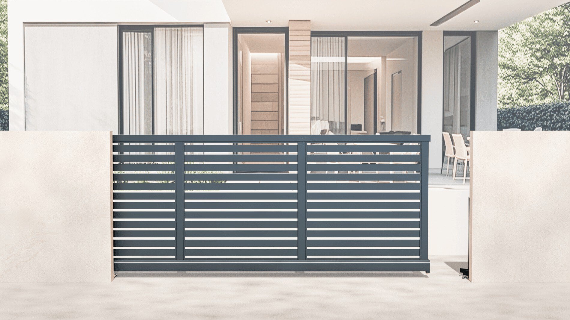 Aluminium Cantilever Sliding Gate – Manual – Full Open Slat - Image 5