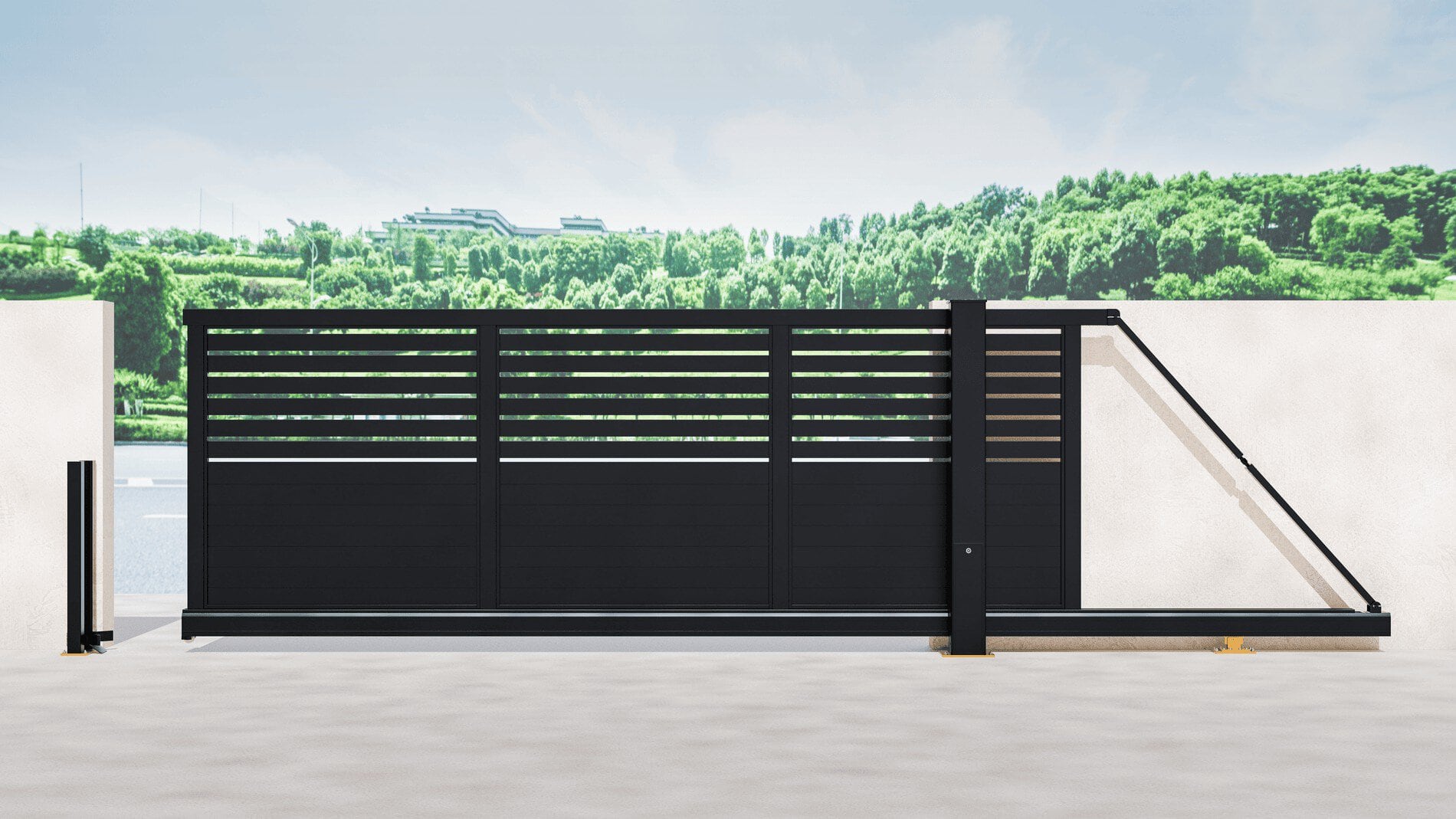 Aluminium Cantilever Sliding Gate – Automatic – Half Slat - Image 8