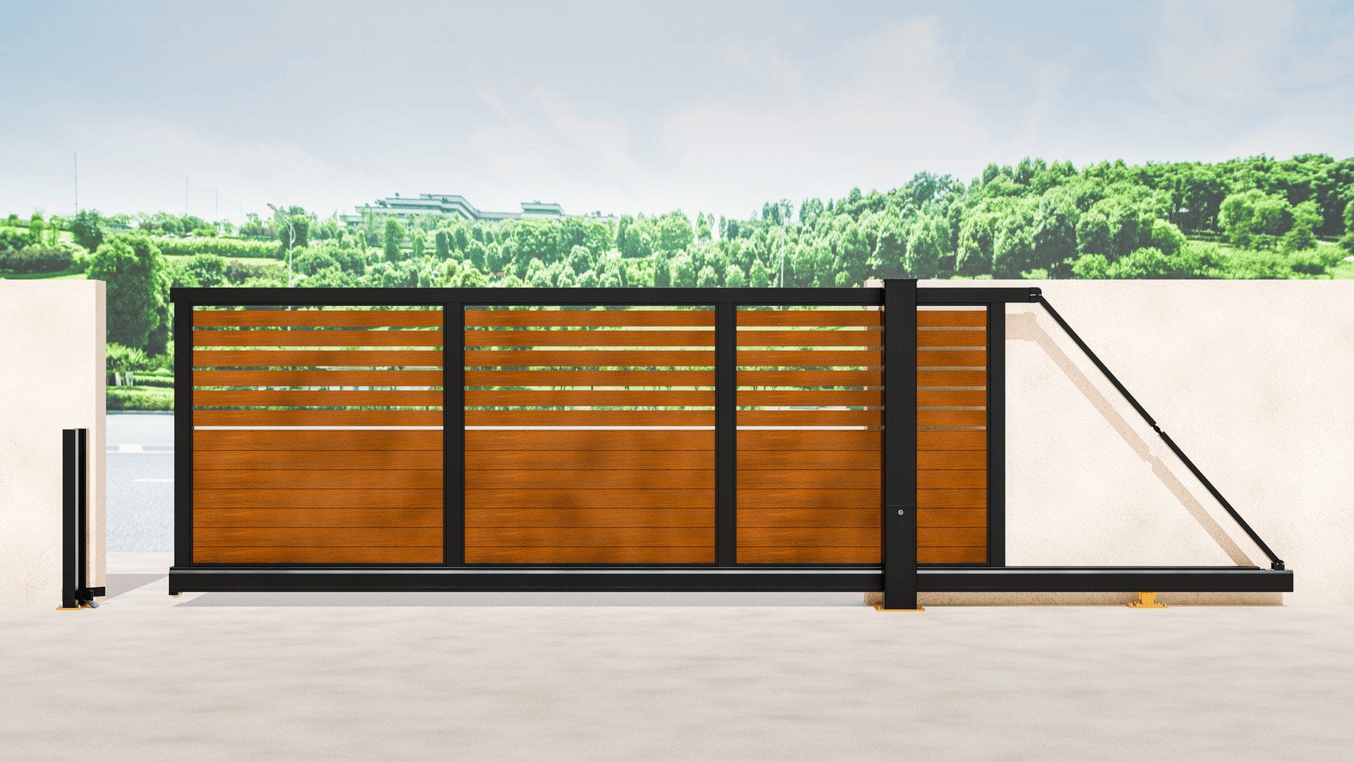 Aluminium Cantilever Sliding Gate – Automatic – Half Slat - Image 3