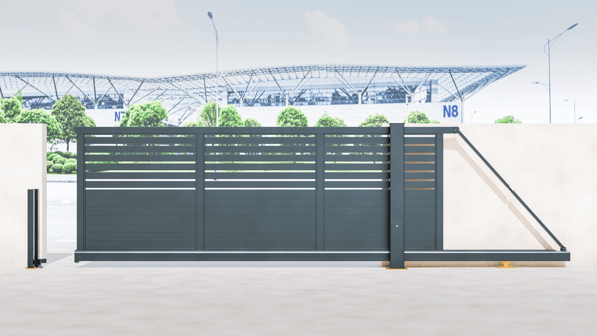 Aluminium Cantilever Sliding Gate – Automatic – Half Slat - Image 7