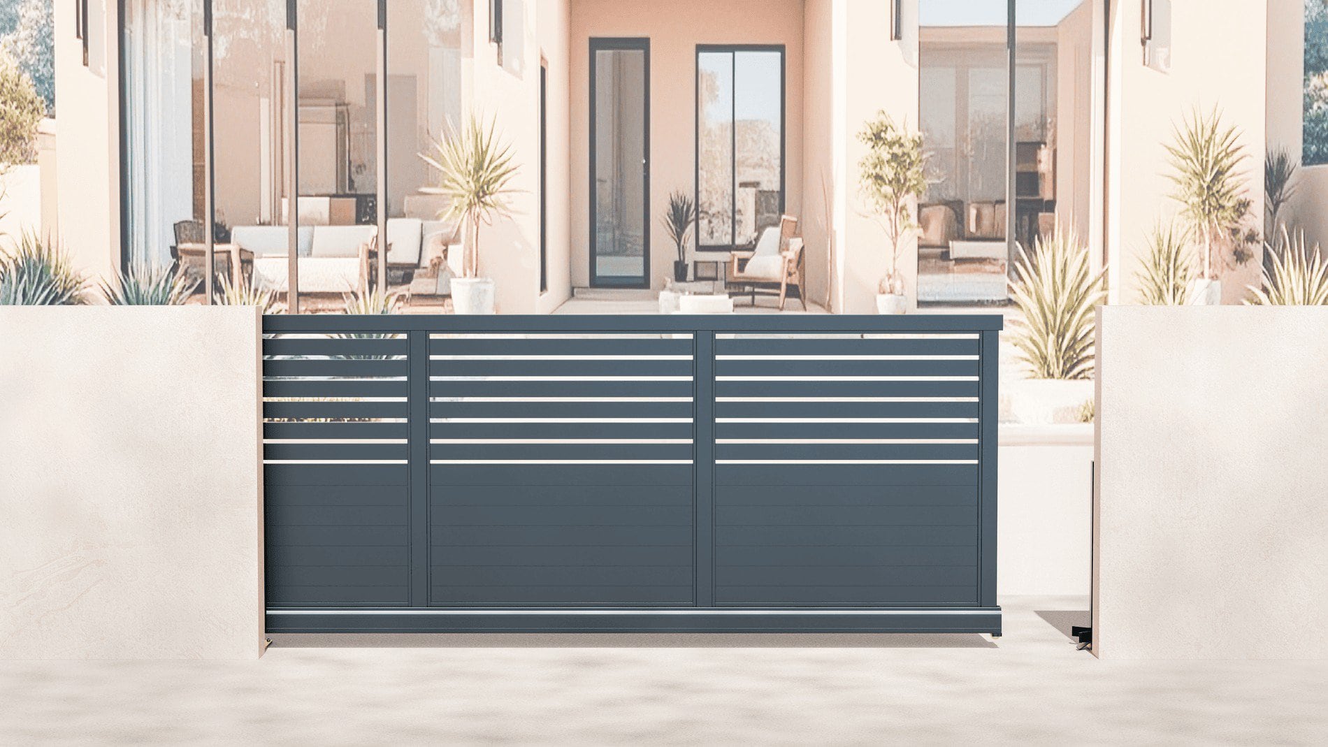 Aluminium Cantilever Sliding Gate – Automatic – Half Slat - Image 4