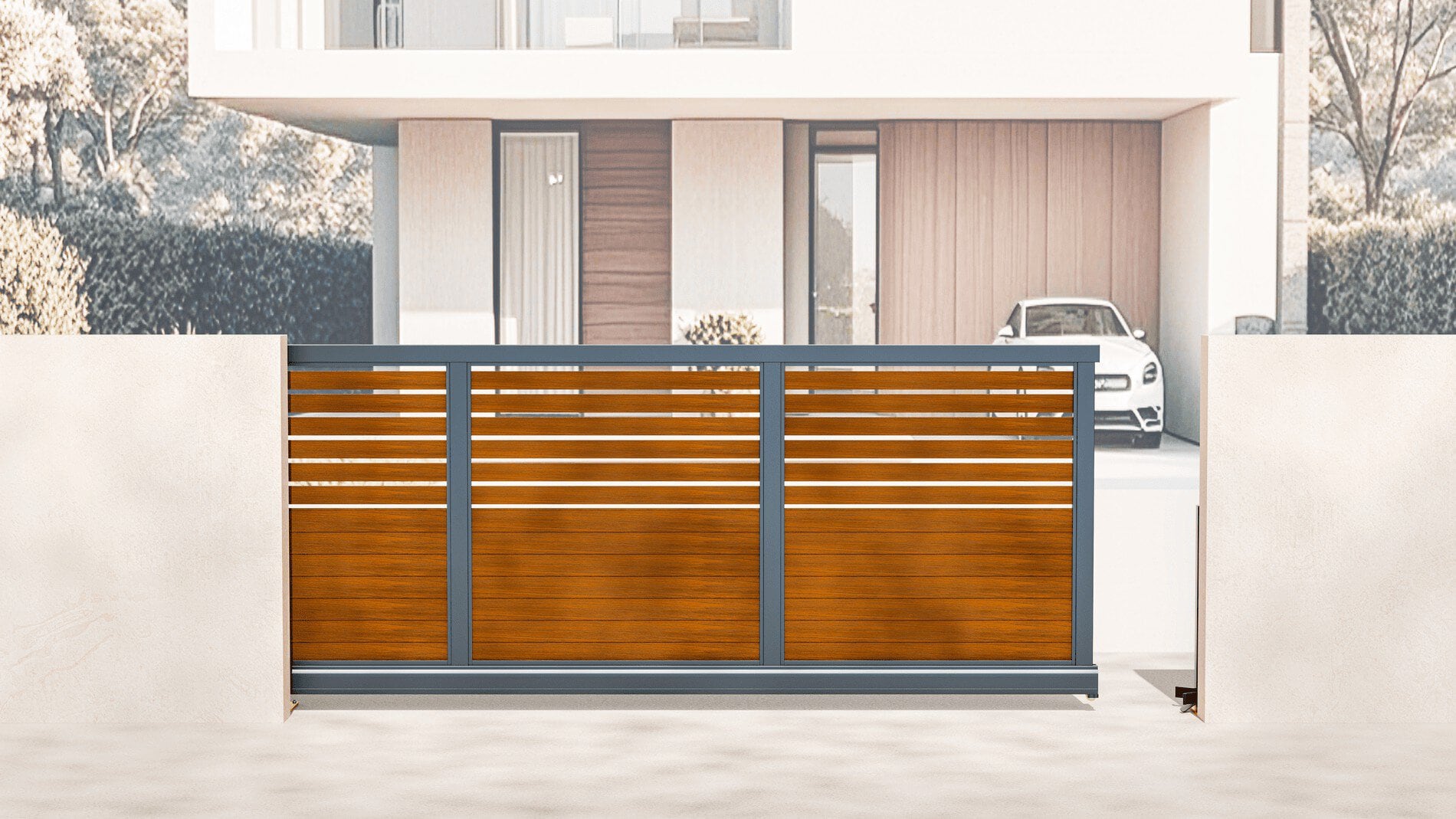 Aluminium Cantilever Sliding Gate – Automatic – Half Slat - Image 5