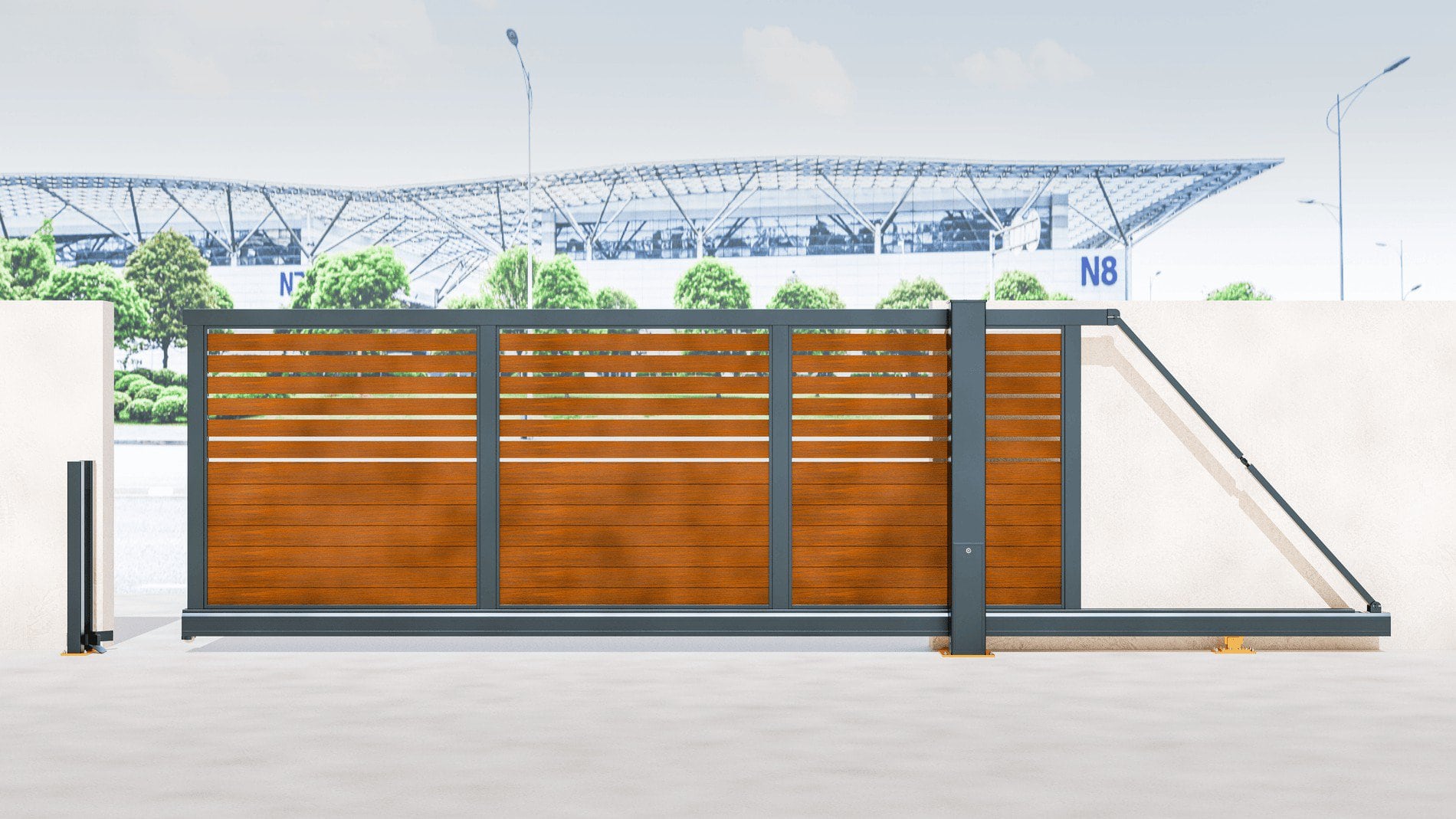 Aluminium Cantilever Sliding Gate – Automatic – Half Slat - Image 6