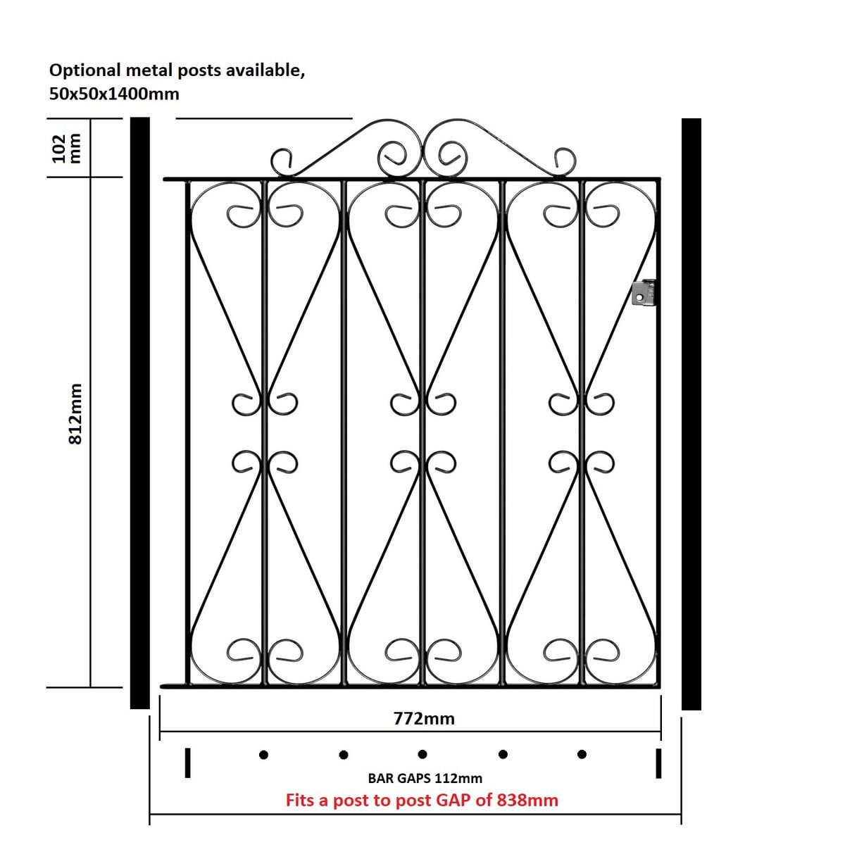 Regent Garden Gate – 914mm (36") High - Image 3
