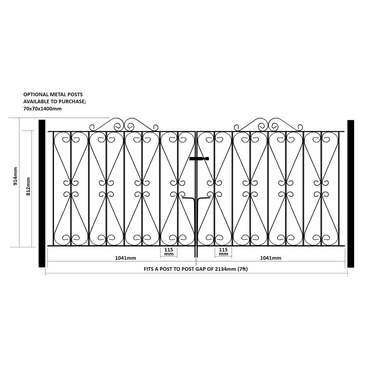 Regent Driveway Gate - 914mm (36") High - Image 2