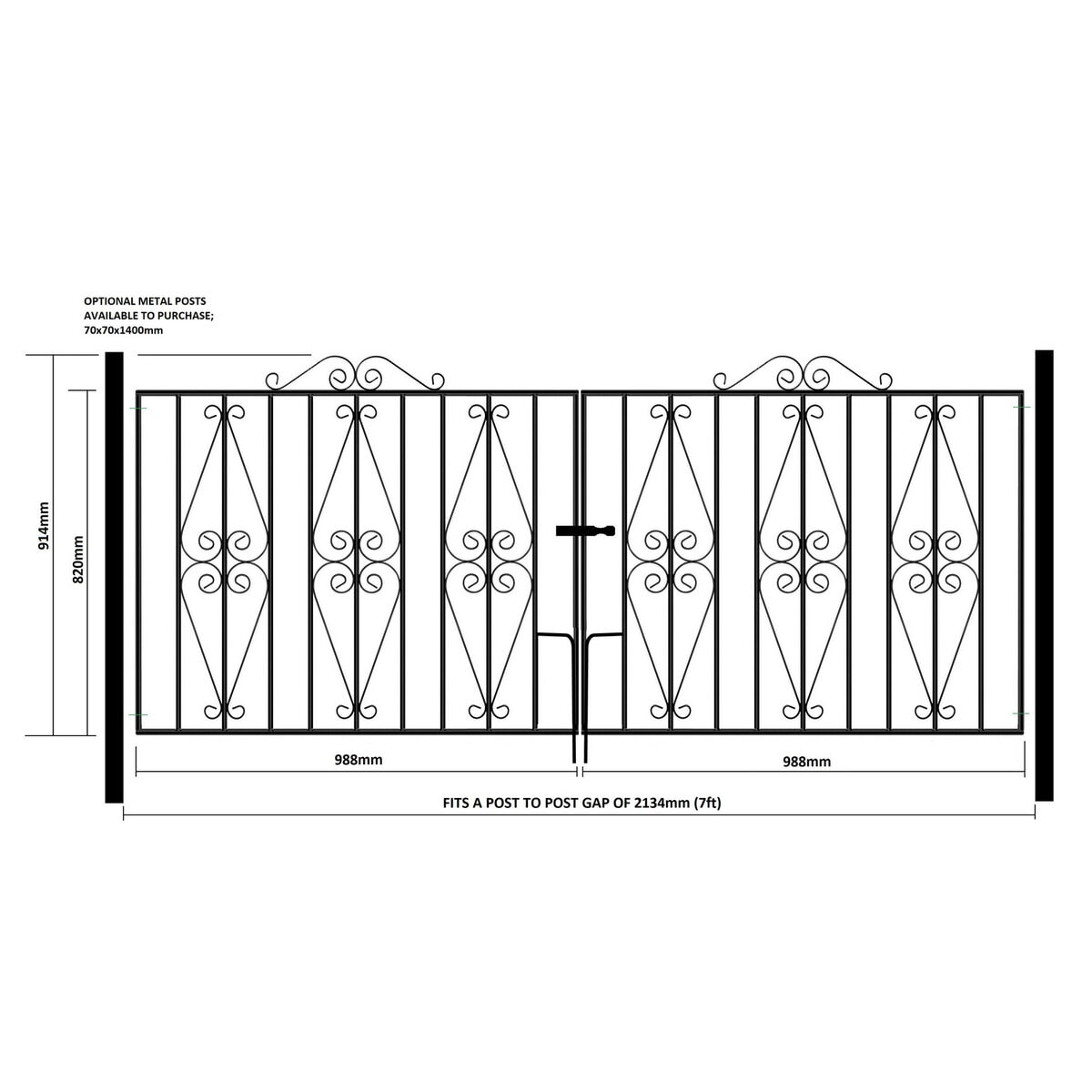 Stirling Driveway Gate – 914mm (36") High - Image 2