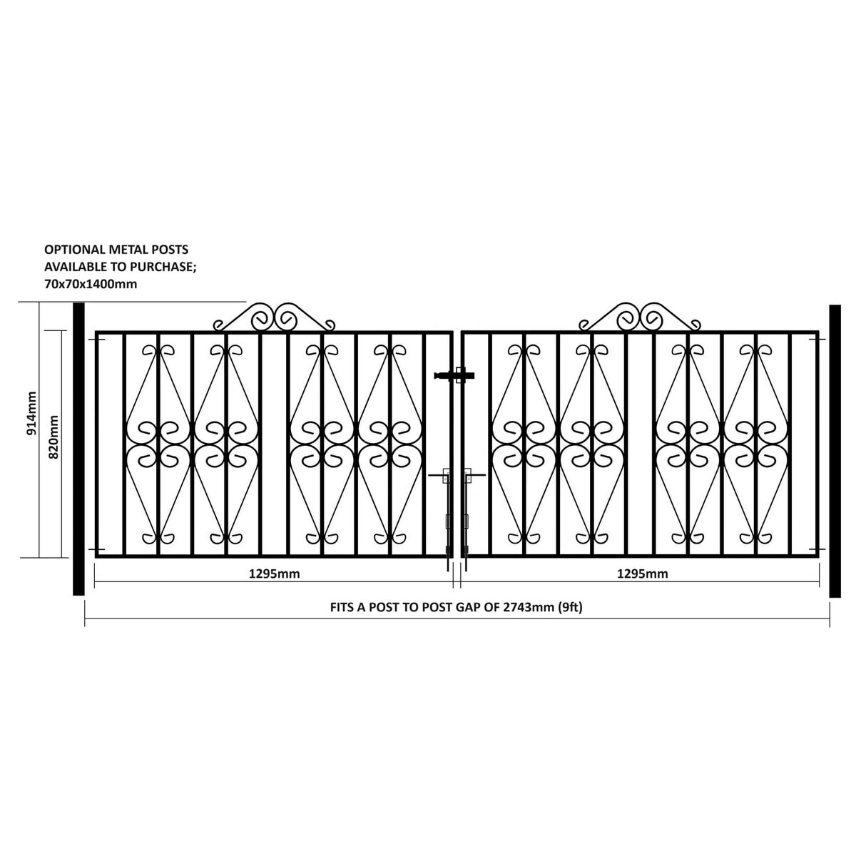 Stirling Driveway Gate – 914mm (36") High - Image 4
