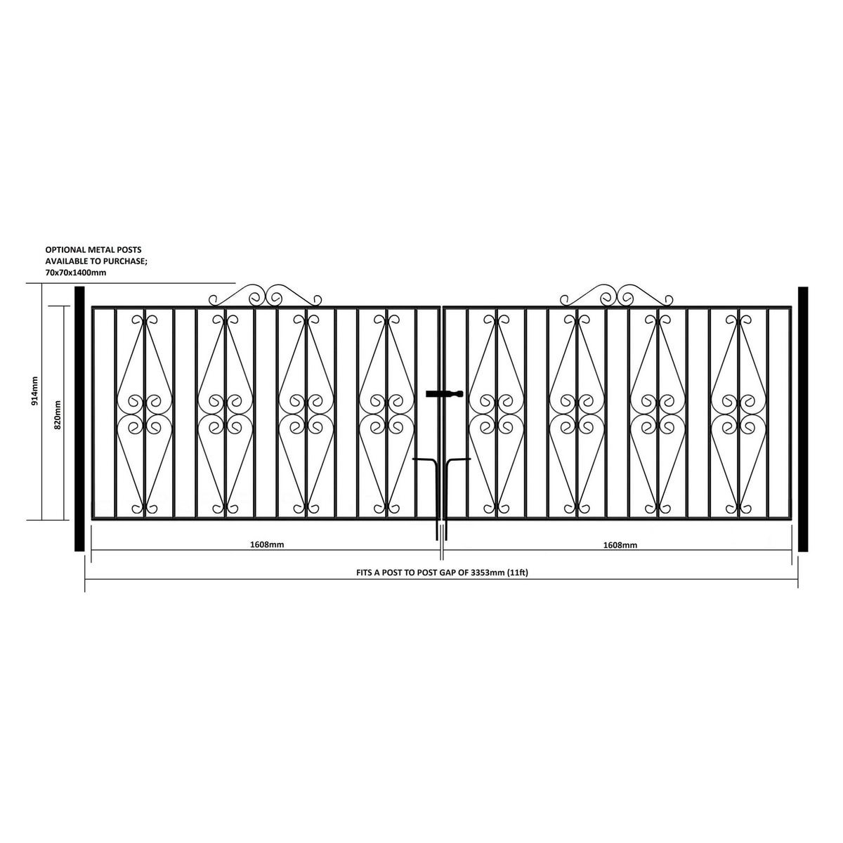 Stirling Driveway Gate – 914mm (36") High - Image 6
