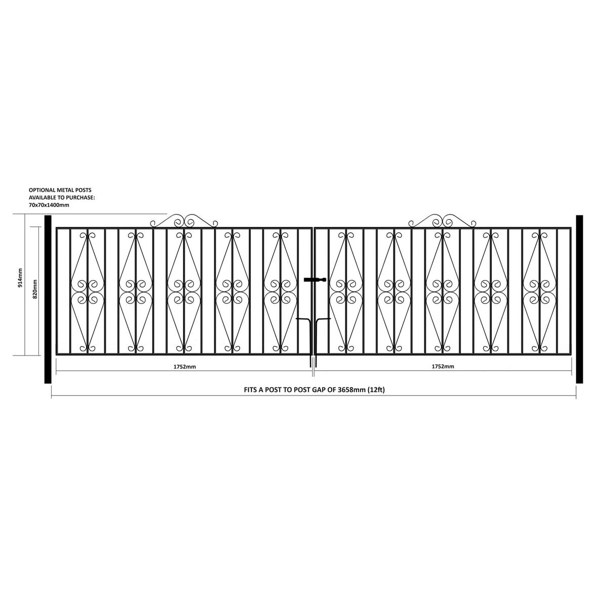 Stirling Driveway Gate – 914mm (36") High - Image 7