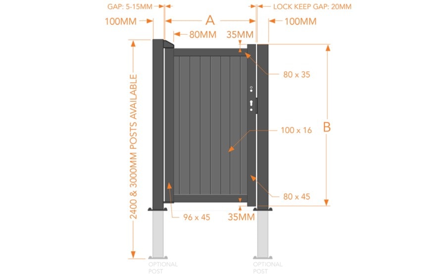 Pedestrian Gate - Solid vertical infill - Image 2