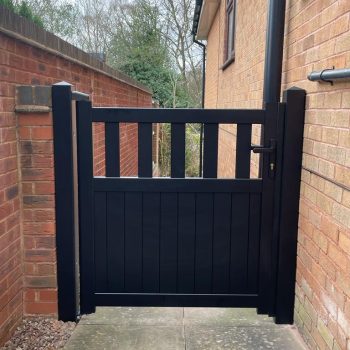Partial Privacy Pedestrian Gate - Solid vertical infill