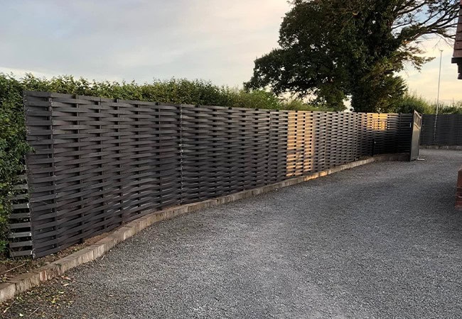 Metal woven fence completed