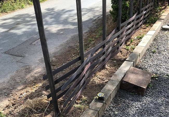 Top down view of the woven metal process.