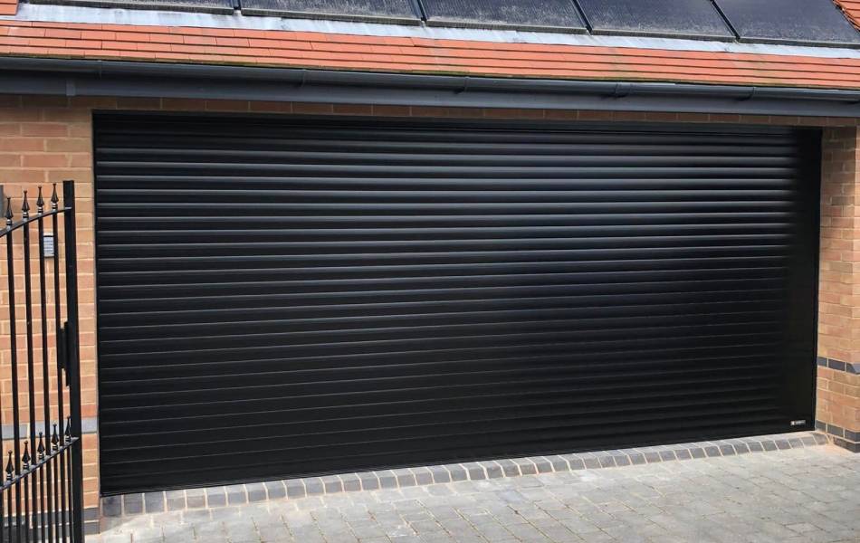 Black garage shutters