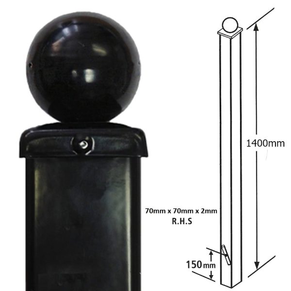 Universal Bolt Down Gate/Railing Post - 70mm