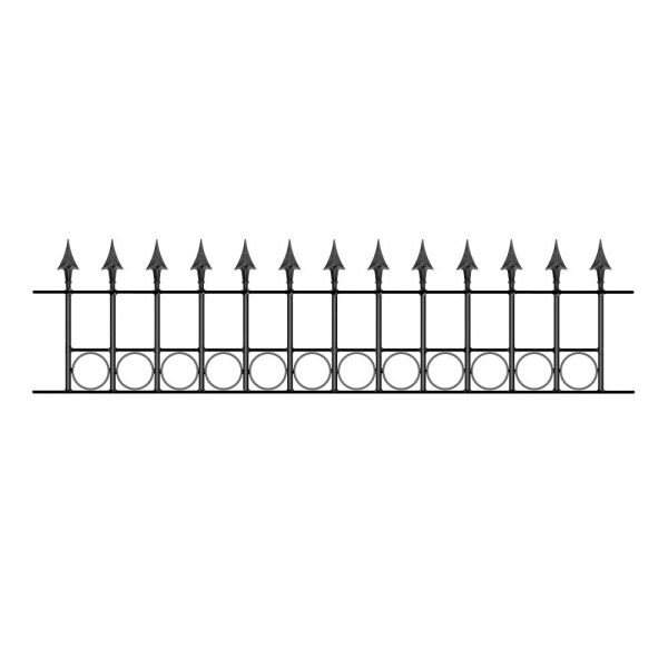 Balmoral Garden Railing Panel – Flat with Rings – 559mm (22″) High