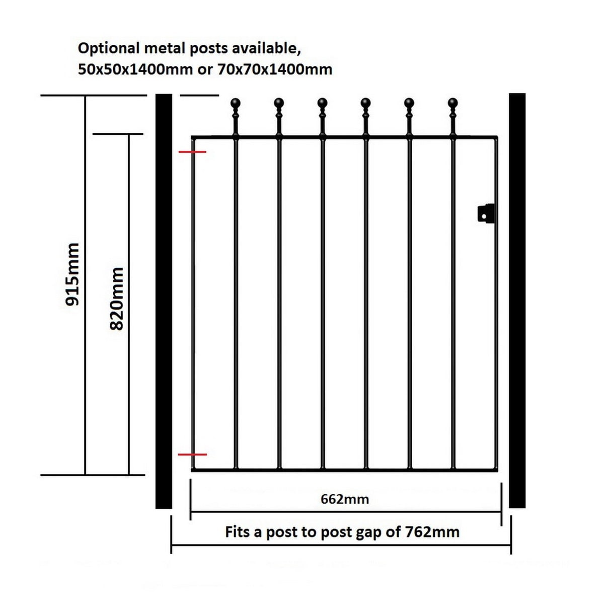 Manor Garden Gate Low - Flat Top - Image 3