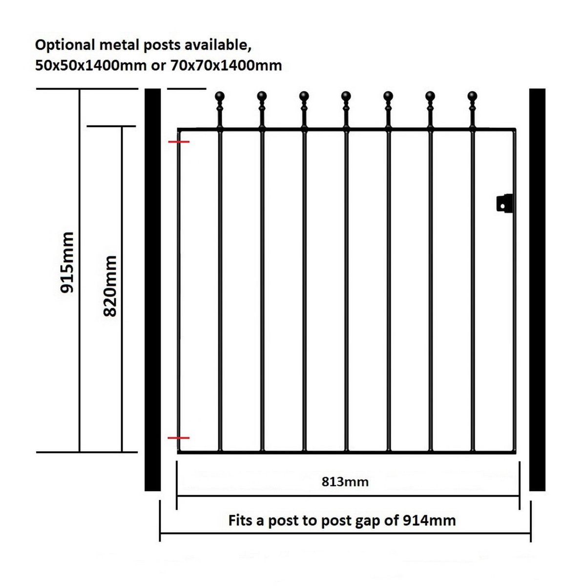 Manor Garden Gate Low - Flat Top - Image 4