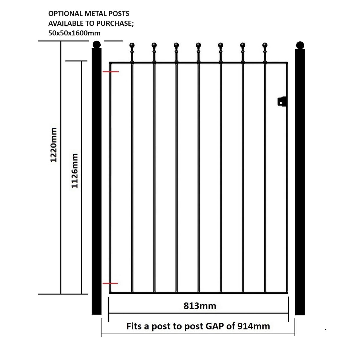 Manor Garden Gate Low - Flat Top - Image 2