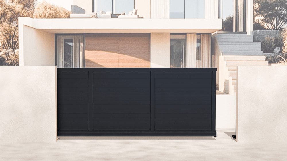 Aluminium Cantilever Sliding Gate – Automatic – Full Horizontal Infill