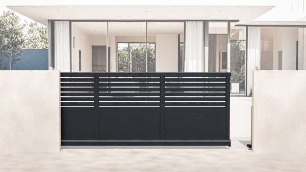 Aluminium Cantilever Sliding Gate – Automatic – Half Slat