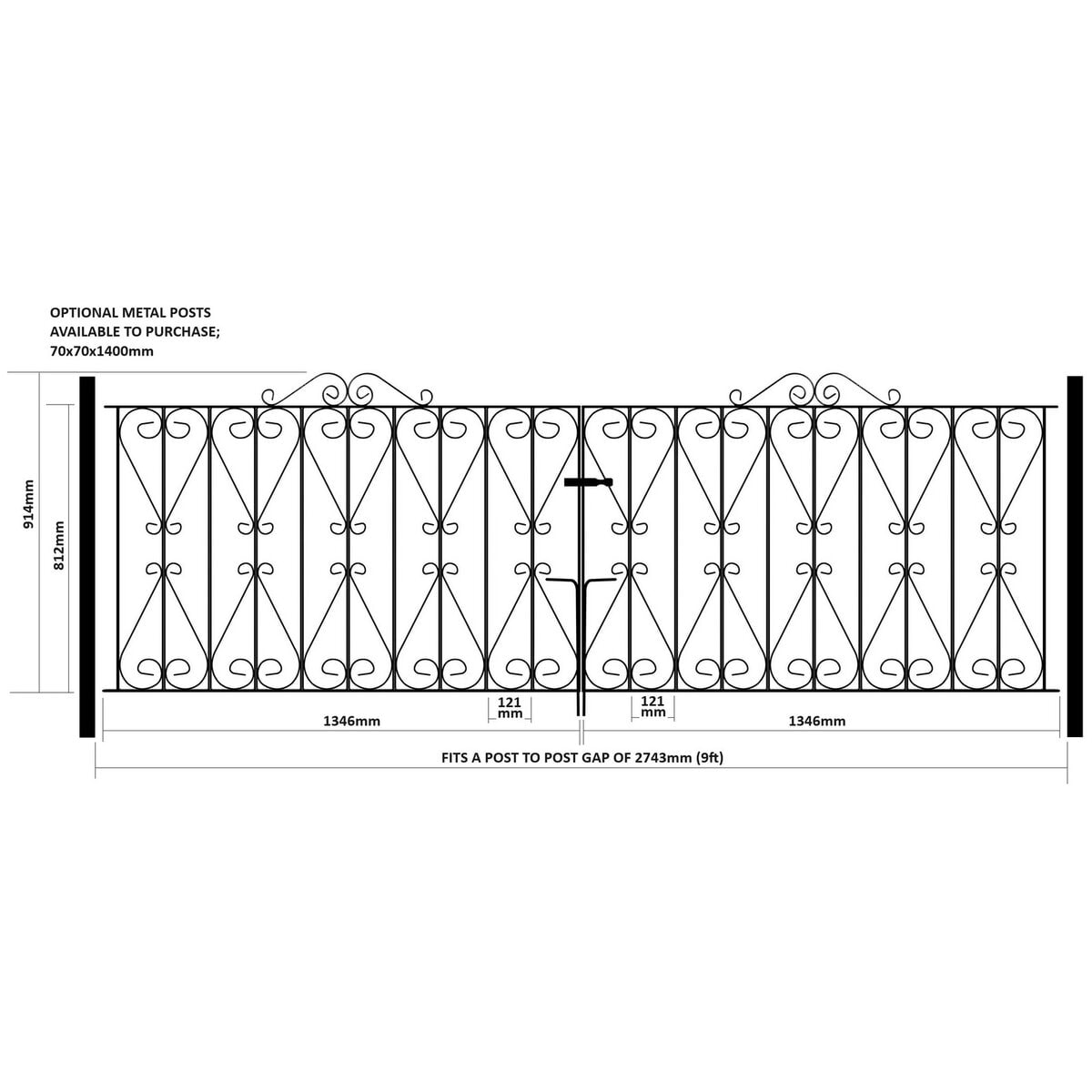 Regent Driveway Gate - 914mm (36") High - Image 4