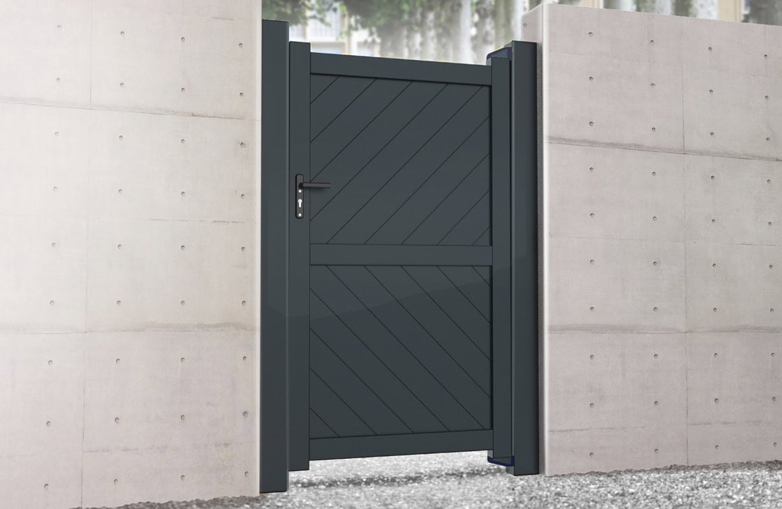 Pedestrian Gate – Solid diagonal infill - Image 3