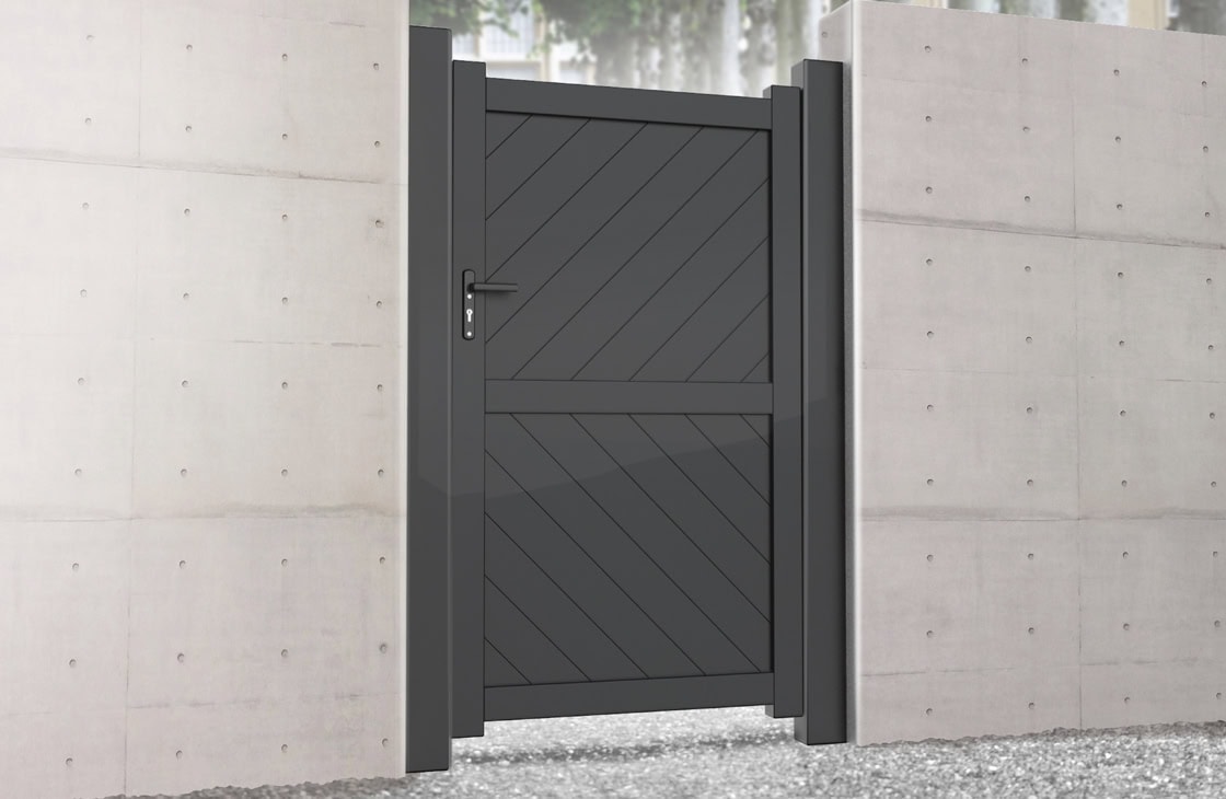 Pedestrian Gate – Solid diagonal infill - Image 4